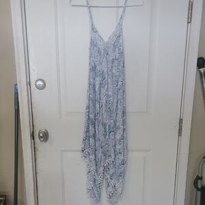 Blue and White Patterned Dress